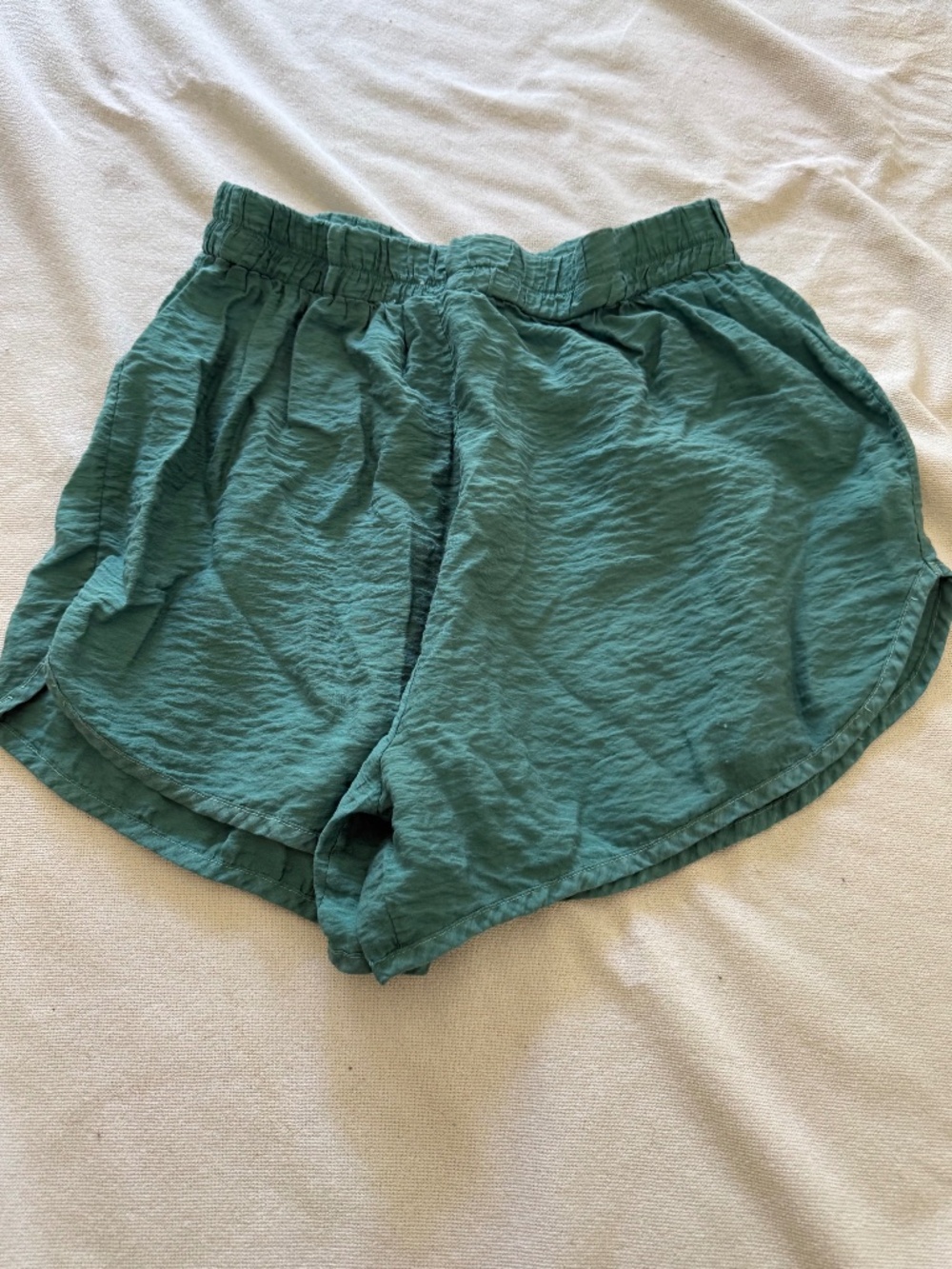LACAUSA Teal Green Lightweight Drawstring Shorts (Size Small)